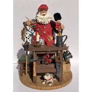 kirkland Signature Fabric Mache Santa Hand Crafted 11" tall Christmas Figurine